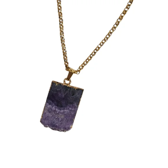 NWT - Amethyst And Gold Pendant Necklace - Picture 6 of 10